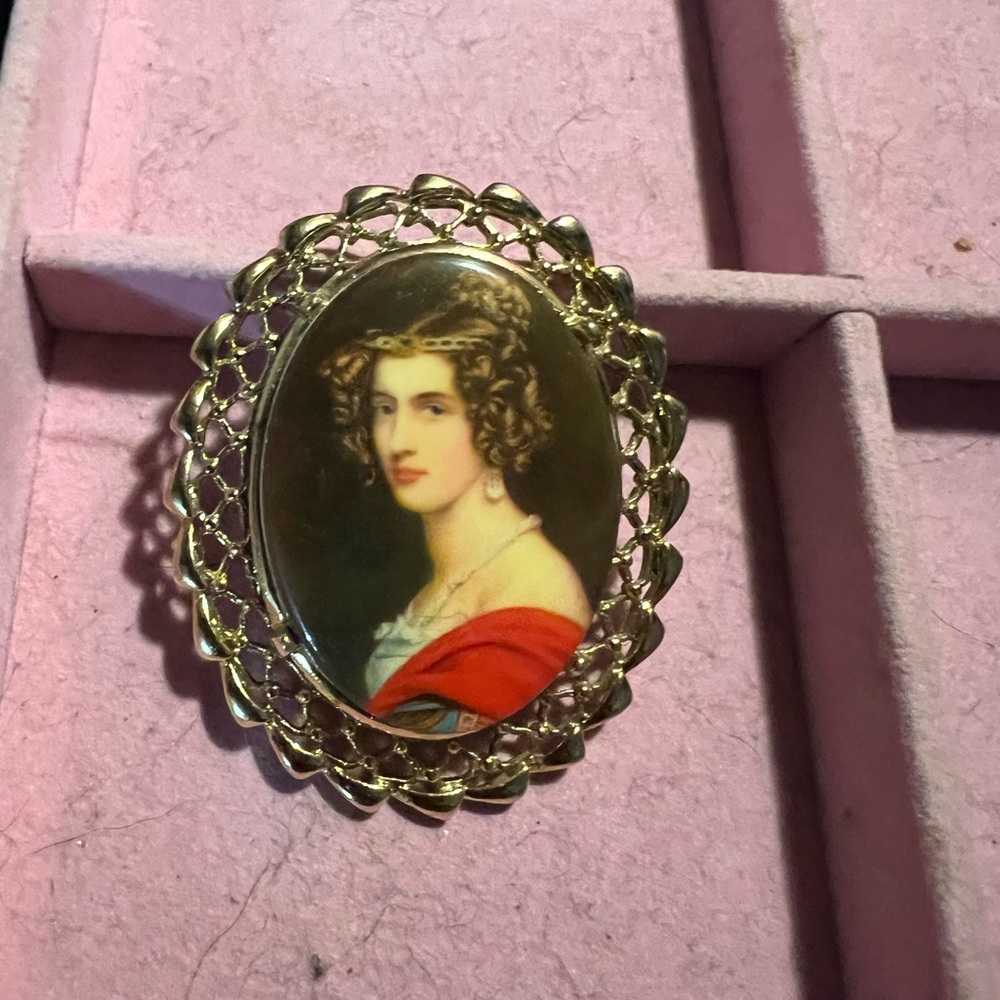 vintage mourning brooch Amalie von Schintling, early 19th century